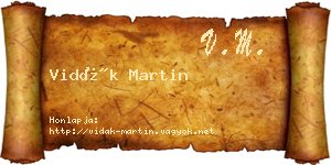 Vidák Martin névjegykártya