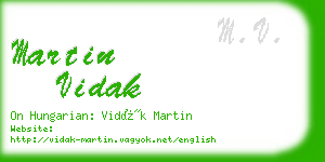 martin vidak business card